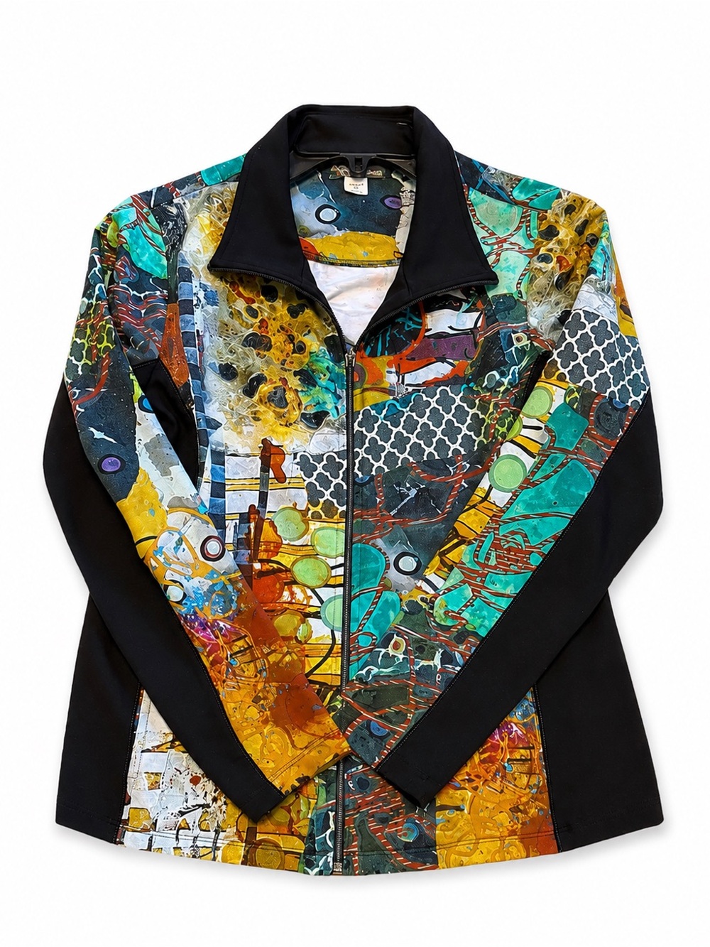 Dolcezza Art Simply Zip Jacket Women’s M Abstract Print Style 70736
